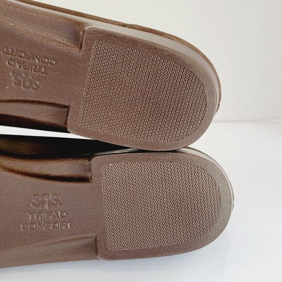 SAS Simplify Brown Tetris Nubuck Leather Loafers Women's 10 N Houndstooth Flats - Picture 12 of 13